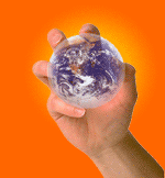 Web design companies graphic of earth in fingertips