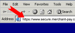 Security indication:  https// in SSL Secured 128 bit