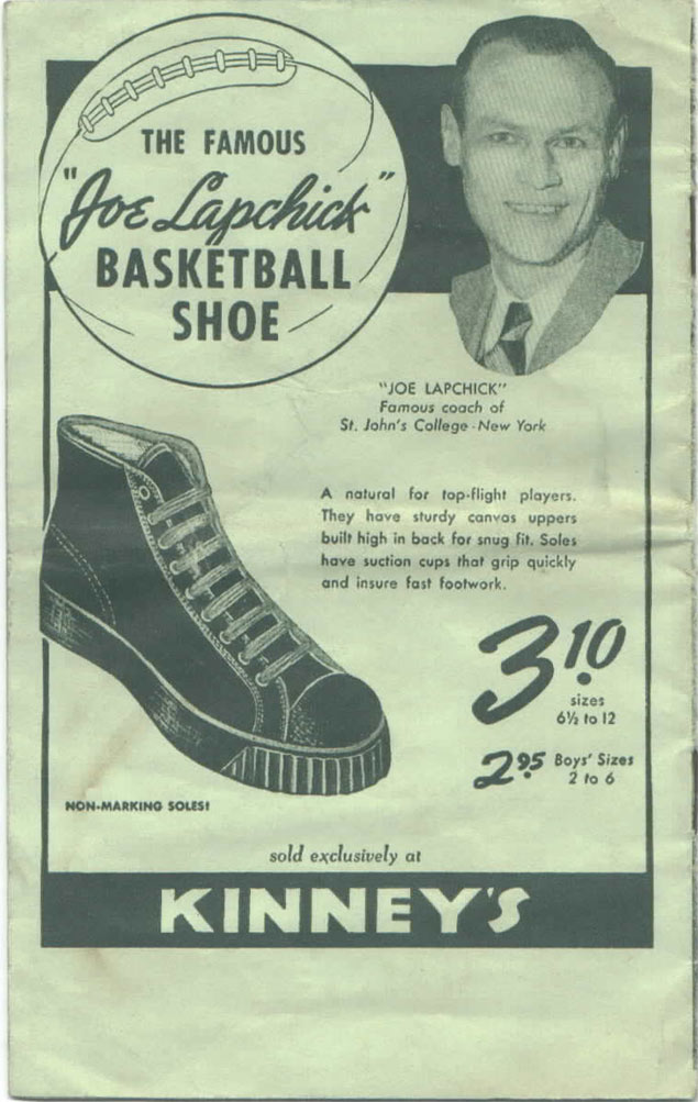 Joe Lapchick Play Maker Shoe Advertisement