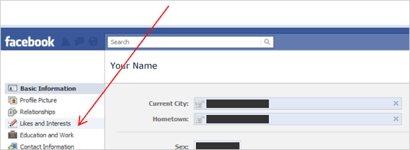Remove a link from Facebook step 2