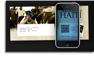 Samaritan Purse QR code on envelope