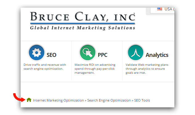 Bruce Clay Inc. breadcrumb navigation example