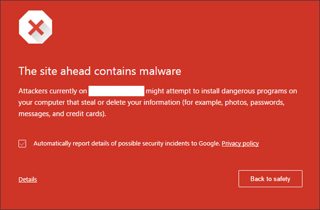Google malware warning in Chrome