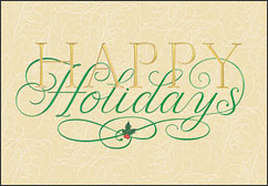 Happy holidays traditional greeting card