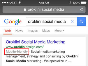 Mobile-friendly label in search results