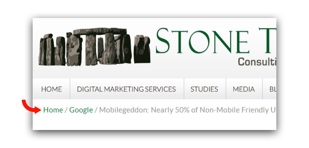 Stone Temple Consulting breadcrumb example